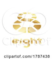 Poster, Art Print Of Golden Symbol For Number 8 On A White Background - Icon 2