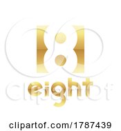 Poster, Art Print Of Golden Symbol For Number 8 On A White Background - Icon 1