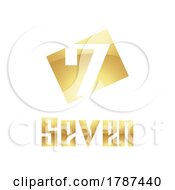 Golden Symbol For Number 7 On A White Background Icon 9