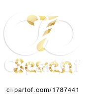 Poster, Art Print Of Golden Symbol For Number 7 On A White Background - Icon 8