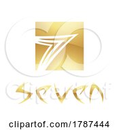 Poster, Art Print Of Golden Symbol For Number 7 On A White Background - Icon 5
