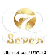 Poster, Art Print Of Golden Symbol For Number 7 On A White Background - Icon 4