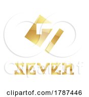 Golden Symbol For Number 7 On A White Background Icon 3