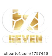 Poster, Art Print Of Golden Symbol For Number 7 On A White Background - Icon 1