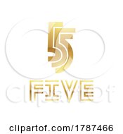 Poster, Art Print Of Golden Symbol For Number 5 On A White Background - Icon 2