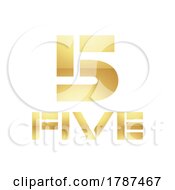 Poster, Art Print Of Golden Symbol For Number 5 On A White Background - Icon 3
