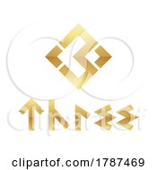 Golden Symbol For Number 3 On A White Background Icon 9