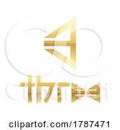 Poster, Art Print Of Golden Symbol For Number 3 On A White Background - Icon 6