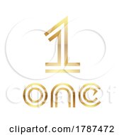 Poster, Art Print Of Golden Symbol For Number 1 On A White Background - Icon 5