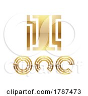 Golden Symbol For Number 1 On A White Background Icon 6