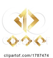 Golden Symbol For Number 1 On A White Background Icon 7