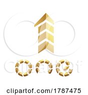 Poster, Art Print Of Golden Symbol For Number 1 On A White Background - Icon 8