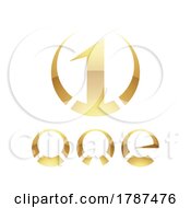 Golden Symbol For Number 1 On A White Background Icon 9