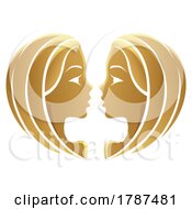 Golden Zodiac Sign Gemini On A White Background by cidepix