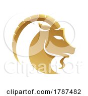 Golden Zodiac Sign Capricorn On A White Background by cidepix
