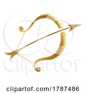 Golden Zodiac Sign Sagittarius On A White Background by cidepix