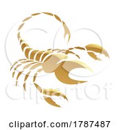 Poster, Art Print Of Golden Zodiac Sign Scorpio On A White Background