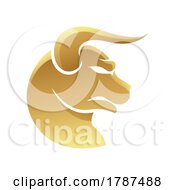 Golden Zodiac Sign Taurus On A White Background by cidepix