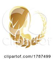 Golden Zodiac Sign Virgo On A White Background by cidepix