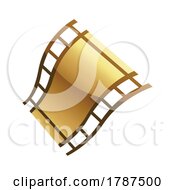 Golden Film Reel On A White Background