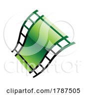 Poster, Art Print Of Green Film Reel On A White Background