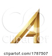 Poster, Art Print Of Golden Triangular Letter A On A White Background