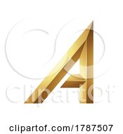Golden Triangular Letter A On A White Background