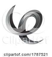 Poster, Art Print Of Swirly Glossy Embossed Letter E In Black