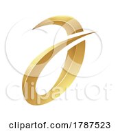 Poster, Art Print Of Golden Spiky Curvy Letter A On A White Background