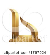Poster, Art Print Of Golden Statuette-Like Letter B Icon On A White Background