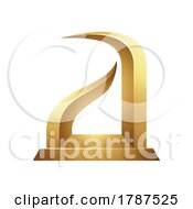 Golden Statuette Like Letter A Icon On A White Background