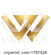 Poster, Art Print Of Golden Letter W Symbol On A White Background - Icon 7