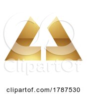Poster, Art Print Of Golden Letter U Symbol On A White Background - Icon 1