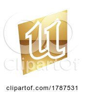 Golden Letter U Symbol On A White Background Icon 2