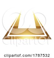 Golden Letter U Symbol On A White Background Icon 3