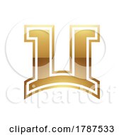 Poster, Art Print Of Golden Letter U Symbol On A White Background - Icon 4