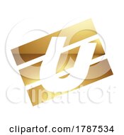 Poster, Art Print Of Golden Letter U Symbol On A White Background - Icon 5