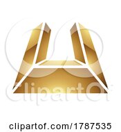 Poster, Art Print Of Golden Letter U Symbol On A White Background - Icon 6