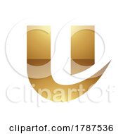 Poster, Art Print Of Golden Letter U Symbol On A White Background - Icon 7