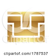Poster, Art Print Of Golden Letter U Symbol On A White Background - Icon 8