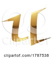 Poster, Art Print Of Golden Letter U Symbol On A White Background - Icon 9