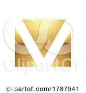Golden Letter V Symbol On A White Background Icon 3
