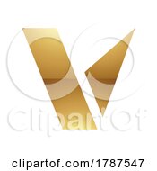 Golden Letter V Symbol On A White Background Icon 9