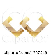 Poster, Art Print Of Golden Letter W Symbol On A White Background - Icon 2