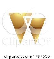 Poster, Art Print Of Golden Letter W Symbol On A White Background - Icon 3