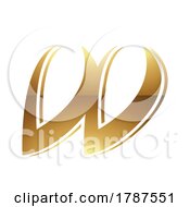 Poster, Art Print Of Golden Letter W Symbol On A White Background - Icon 4