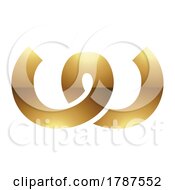 Poster, Art Print Of Golden Letter W Symbol On A White Background - Icon 5