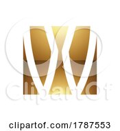 Poster, Art Print Of Golden Letter W Symbol On A White Background - Icon 6