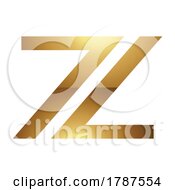 Poster, Art Print Of Golden Letter Z Symbol On A White Background - Icon 1