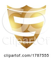 Poster, Art Print Of Golden Letter S Symbol On A White Background - Icon 9